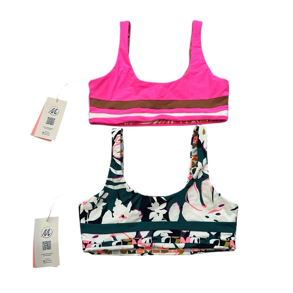 Maaji Girlâs Bikini Tops Bundle Colorful Reversible Beach Vacation Size 14 New